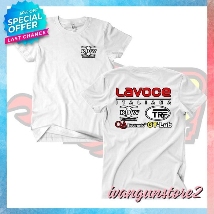 BAHAN BERKUALITAS TINGGI KAOS TSHIRT BAJU OBRAL MURAH DISTRO RDW PROFESSIONAL LAVOCE TRF AUDIO SOUND
