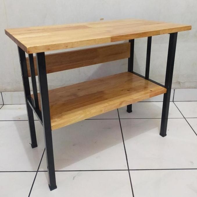 TERBARU - Meja TV Kayu Minimalis / Rak Dispenser Kayu Besi / Meja Kompor Besar