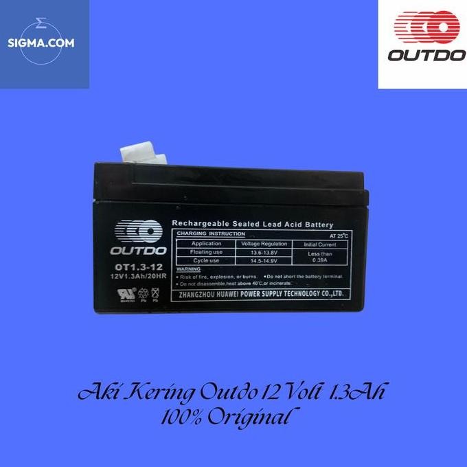 BEBAS ONGKIR - AKI KERING OUTDO 12V 1.3Ah