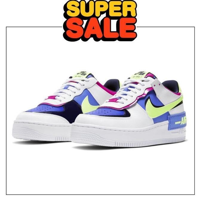 Nike Air Force 1 Shadow White Sapphire Barely Volt (W)