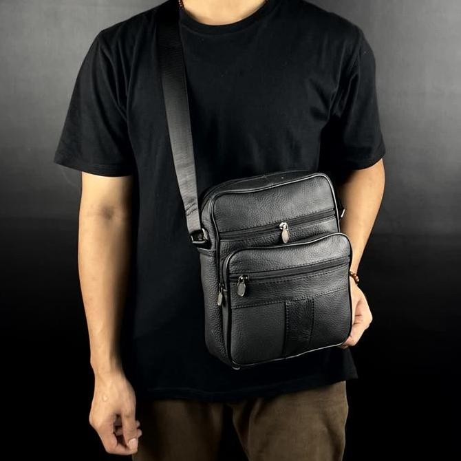 Tas Selempang Pria Tas Selempang  Pria Kulit Asli Ukuran Besar Unisex