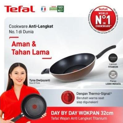 TERBARU - Tefal Day by Day Induction Wokpan 32cm Wajan Induksi Anti Lengket Teflon 32 cm