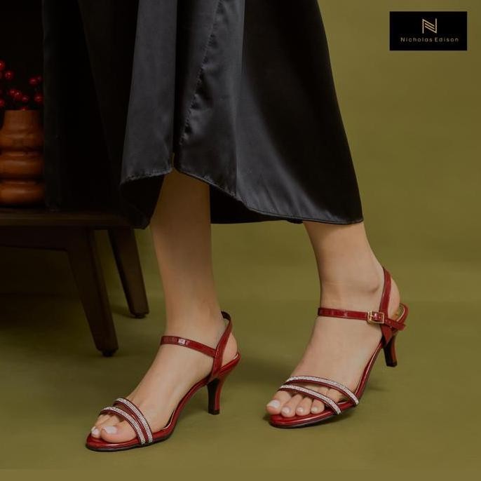 Nicholas Edison Heels Harper Heels Pesta Hak Stiletto Tinggi Sedang