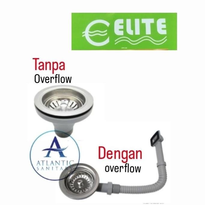Afur bak cuci piring overflow merk ELITE ori/afur sink overflow elite