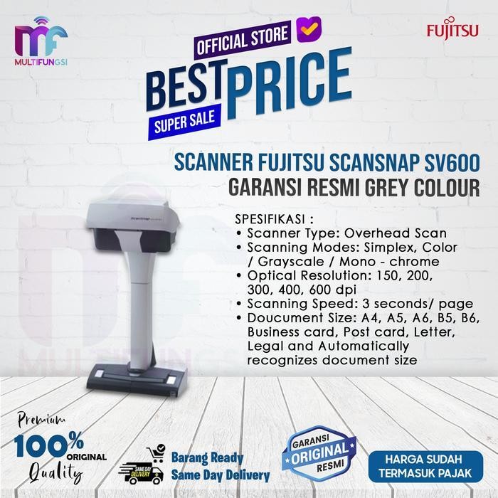 Scanner Fujitsu / Ricoh Scansnap Sv600 Garansi Resmi - Grey Colour Original Dan Terpercaya