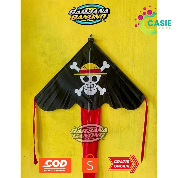 Special Sale! rq-56 [BARU!!!] LAYANGAN ONE PIECE KAIN Parasut Pantai Full Warna. Awet, Gampang Dilip