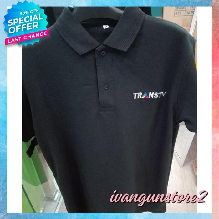 KAOS POLO SHIRT BAJU KERAH DISTRO TRANSTV TRANS TV 7 POLOS CUSTOM INDONESIA PRIA WANITA CORP MEDIA B