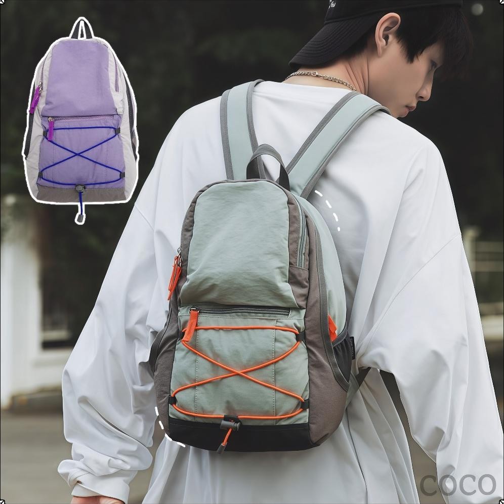 Tas Ransel Kecil/Tas Ransel Dengan Desain Tali Serut/Tas Komuter Praktis/Tas Ransel Multifungsi/Tas 