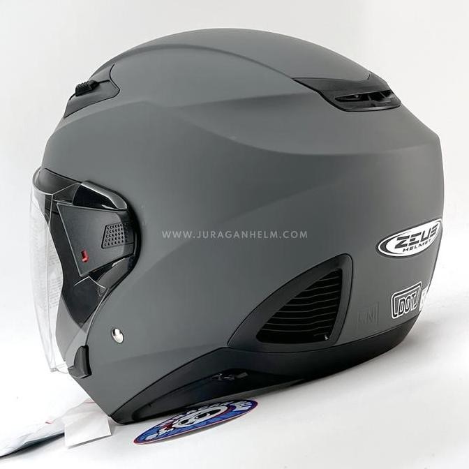 Zeus Zs611 Z611 Matt Grey Half Face