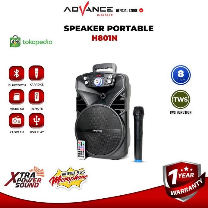 Speaker Portable Advance H801N Black Garansi Resmi