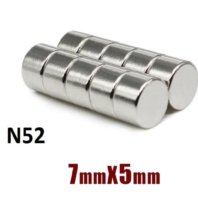 ><><><] magnet neodymium 7x5mm 7x5 mm 7 x 5 neodimium bulat koin putih N52