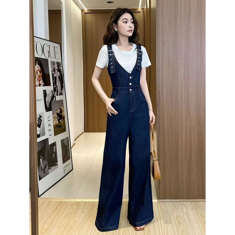 NANA Denim Overall Wanita Celana Kulot Wanita Modern Premium