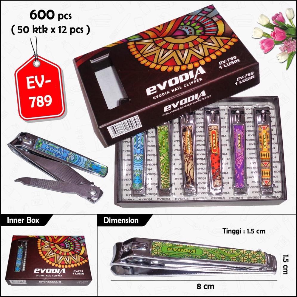 GROSIR 1Box(12pcs) EVODIA Gunting Kuku Besar Motof Batik // Gunting kuku murah // gunting kuku grosi