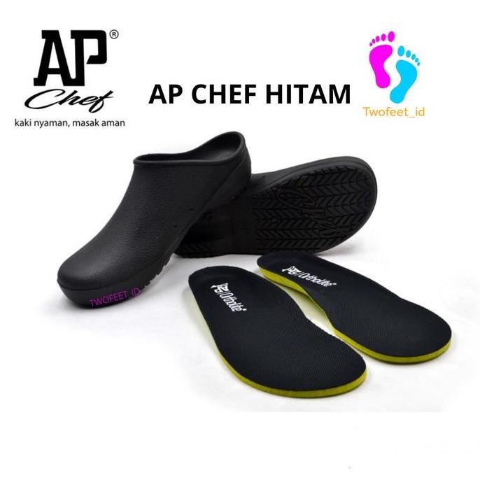 AP CHEF HITAM & PUTIH SIZE 38 - 45 - SEPATU AP CHEF - SEPATU KOKI - SEPATU AP CHEF ISW