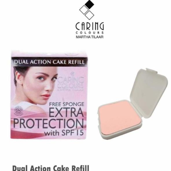Terbaik Caring Colours Refill Duo Function Cake Extra Protection Spf 15 100% Ori