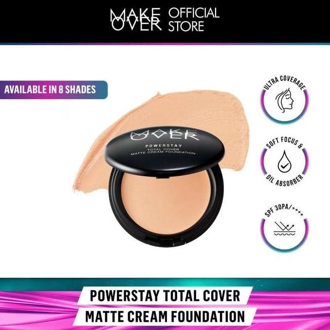 Terbaik Make Over Powerstay Total Cover Matte Cream Foundation 12 G - Cream Foundation 100% Ori