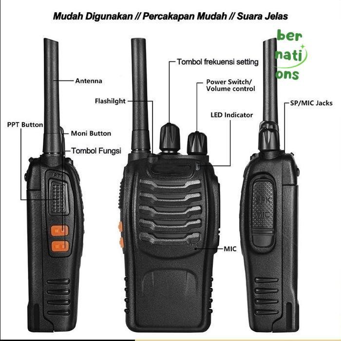 PJJ-1621 Paling Laris ZAI-2530 BUY 1 FREE 1 Garansi 5 tahun 2Pcs Ht Walkie Talkie Jarak Jauh 10km(Ma
