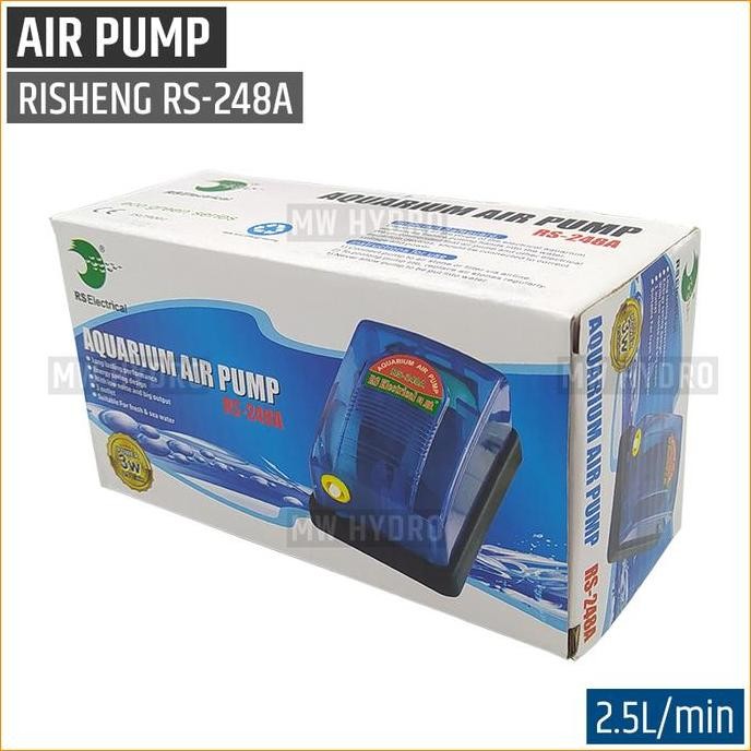 ```````] RISHENG RS-248A, Air Pump / Aerator / Pompa Udara 1 Lubang