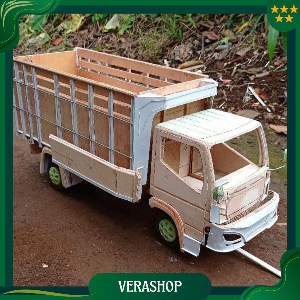 Miniatur Truk Oleng Tipe Canter Model Terbaru Bak Kanal U  Bemper Full Angkatan Hidrolik Skala 12 Or