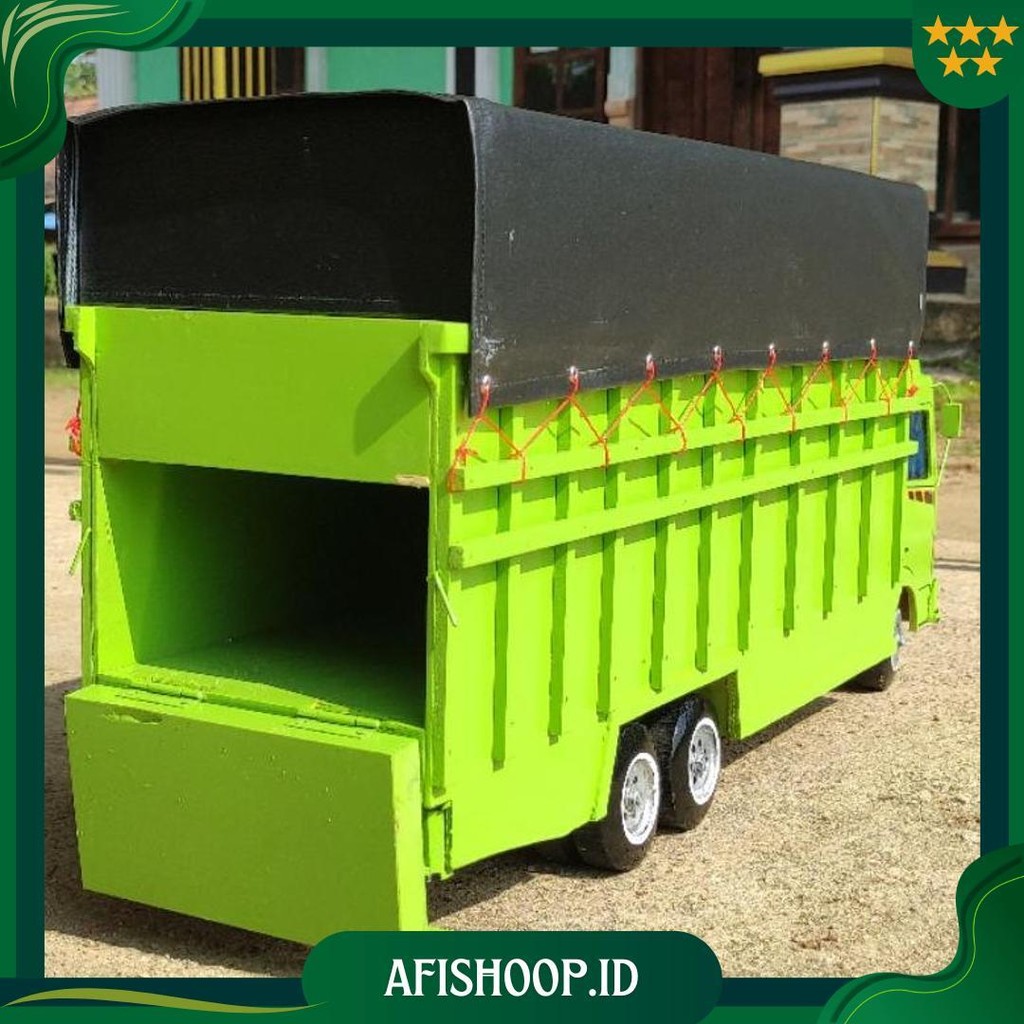 Miniatur Mobilan Truk Hino Tronton  Oleng Kayu Besar Jumbo P70Cm Plus Terpal Best Seller