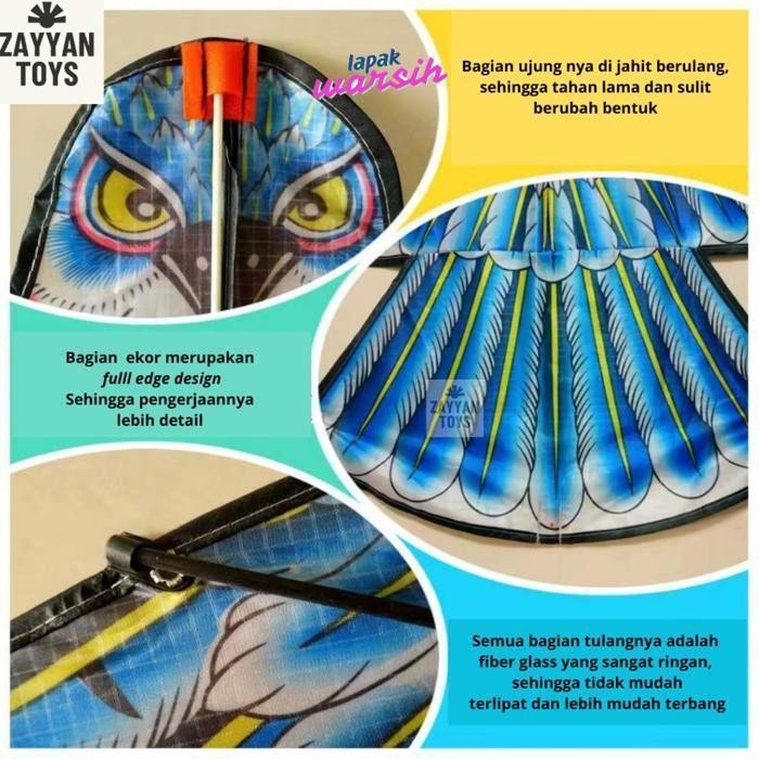 Ow42 gd-90 Layangan Bentuk Burung Elang - Layang 1 Pc Motif Olahraga Outdoor 1.1m Dengan Tali 30m Be