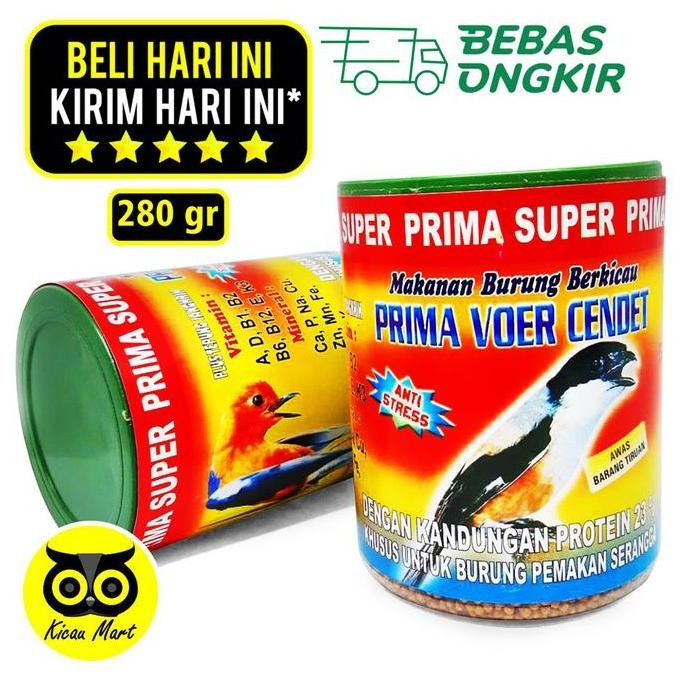 PAKAN SUPER PRIMA VOER CENDET TOPLES MAKANAN BURUNG MURAI DLL PKNBR5AS KJ