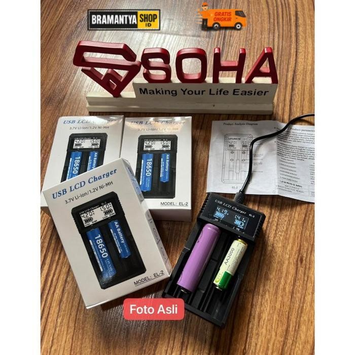 New Chb-011 Charger Baterai Cas Baterai Aaa Aa 18650 Indikator Digital Led Status Baterai Volt Dan A