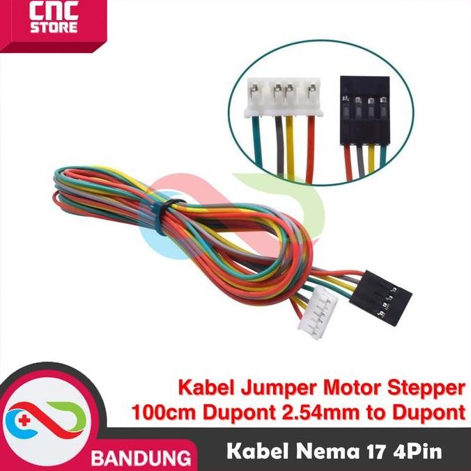 Kabel Jumper Motor Stepper Nema 17 100Cm 4Pin Dupont 2.54Mm To Dupont Baru