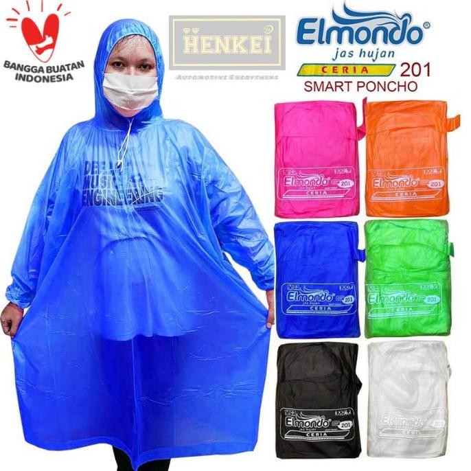(Best) Jas Hujan Karet Elmondo Ponco Lengan Ceria 201 Tebal