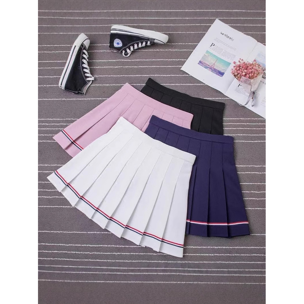 Striped Pleated Skirt New Short Skirt Japanese Style jk Uniform Girl Skirt College Style Sweet Skirt