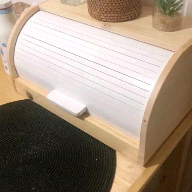 bread box/tempat penyimpanan roti serbaguna Kayu