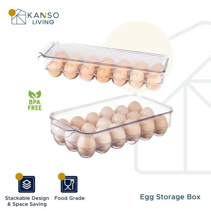 Kanso Living Kotak Penyimpanan Telur Egg Box Akrilik - 18 Lubang