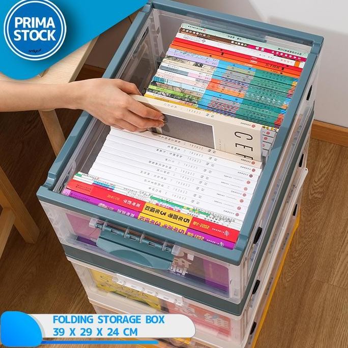 FOLDING STORAGE BOX LIPAT CONTAINER KOTAK TEMPAT BAJU TRANSPARAN