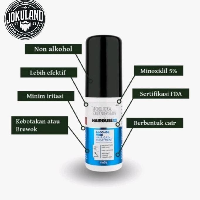 HAIROUSE MINOXIDIL 5% - NON ALKOHOL HAIROUSE ORIGINAL INDIA Menumbuhkan Brewok dan Rambut