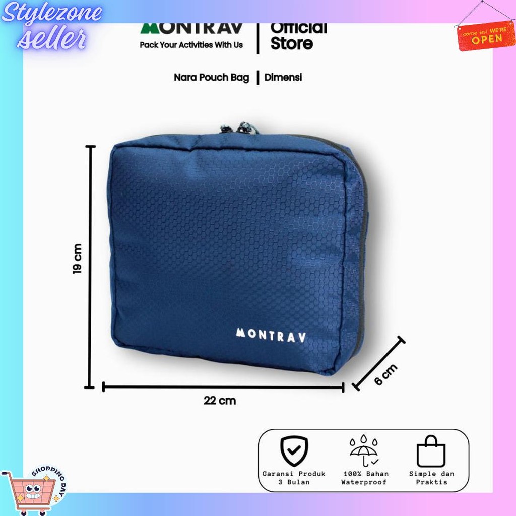 MONTRAV - Tas Tempat Sabun - Tas Alat Mandi Traveling - Nara Super