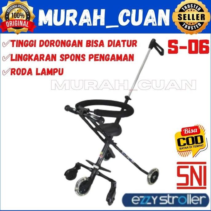 Dorongan Bayi Pmb Ezzy Stroller S O6 Roda 3 Lampu Kursi Dorong Anak