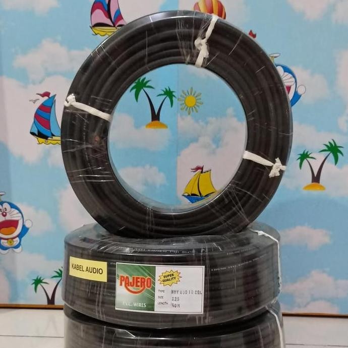 Kabel Listrik / Audio Serabut Pajero 2X2,5 (50 M) - Hitam