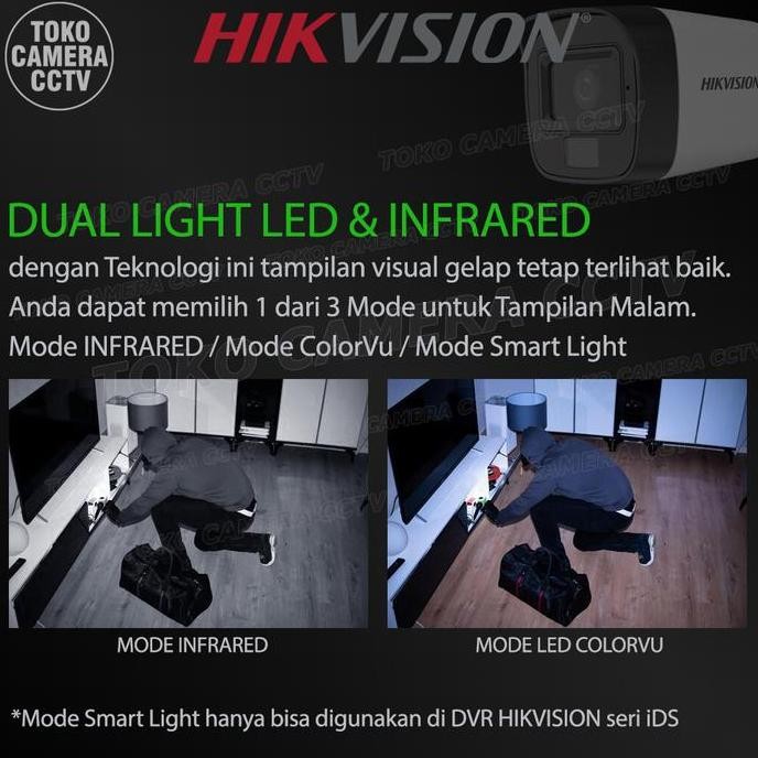 Kamera Indoor Hikvision 2Mp Colorvu Cctv Hikvision 2Mp Dual Light