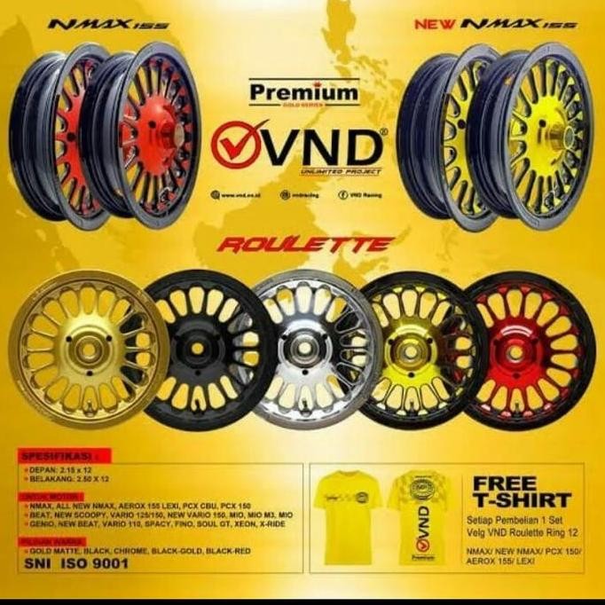 VELG RECING VND RING 12 ROULETTE YAMAHA AEROX 155