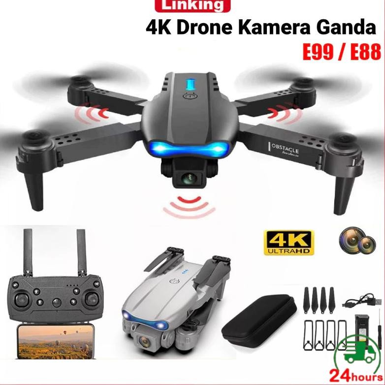 [ COD ] Smart Drone E99 / E88 K3 Pro 4k HD Drone Kamera Original Indoor Outdoor Drone Mini RC 4K HD 