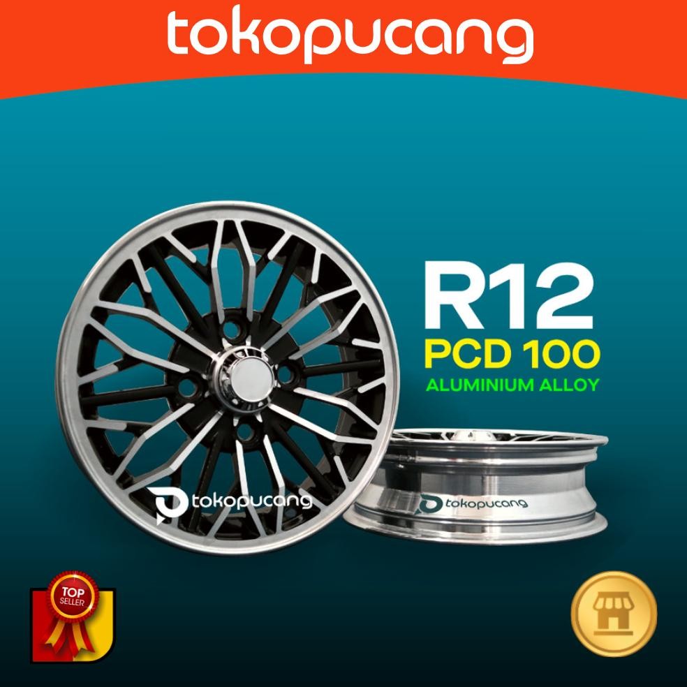 Velg Racing R12 PCD 100 Ring 12 PCD100 RIM Aluminium alloy untuk Wuling Air EV mobil mini JEEP TRICY