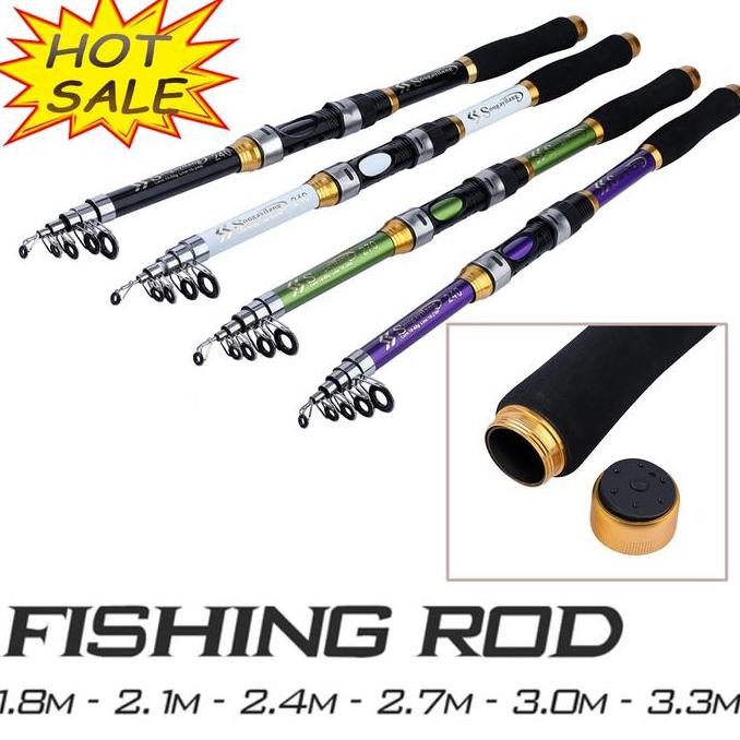 Sougayilang Joran Pancing Kabel Sutet Casting Tegek Carbon Fiber EVA Handle Portabel (1.8m-3.3m) Por