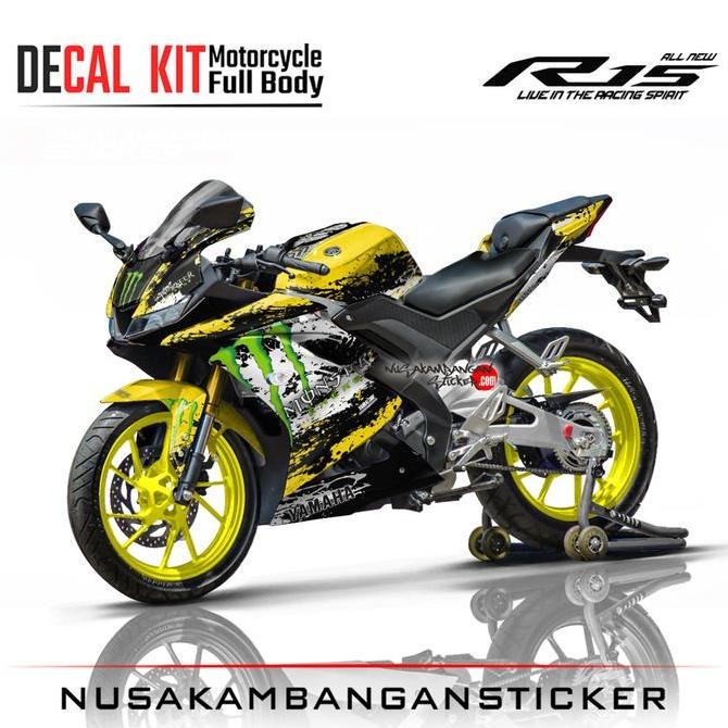 Stiker R15 V3 VVA 155 - Bercak kuning Motorcycle Original