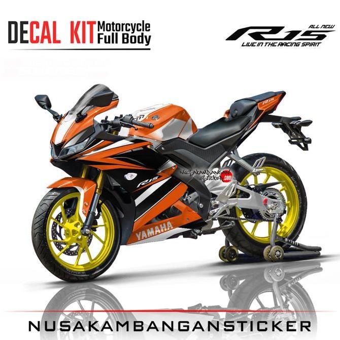 Stiker R15 V3 VVA 155 - Oren Hitam 045 Motorcycle Original