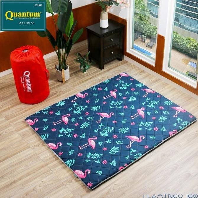 BEBAS ONGKIR - (JTR) Quantum Kasur Lantai Kasur Lipat Gulung Flamingo 160 x 200 cm