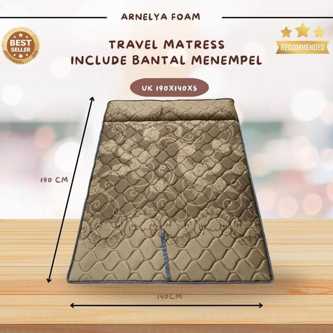 BEBAS ONGKIR - Kasur busa Lipat kain springbed Ukuran 140x190 5cm - Furniture Praktis cowok Tidur Ca