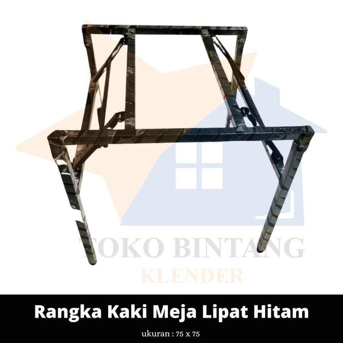 Rangka Kaki Meja Lipat Hitam 75 x 75