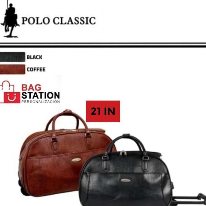 PROMO DISKON - TAS KOPER CABIN TRAVEL BAG TROLY POLO CLASSIC 21 IN 2 RODA BESAR ORIGINAL IMPORT TAS 
