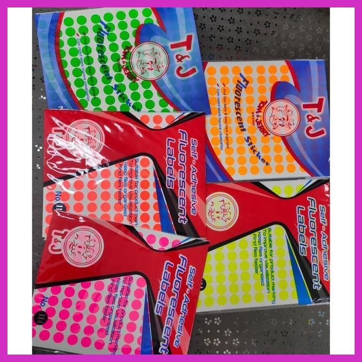 (SEKOLAH) LABEL TOM AND JERRY BULAT WARNA NO 97 / 114 / 115 / 116 / 117 / 118 DIAMETER 8 MM SD 3.2 C