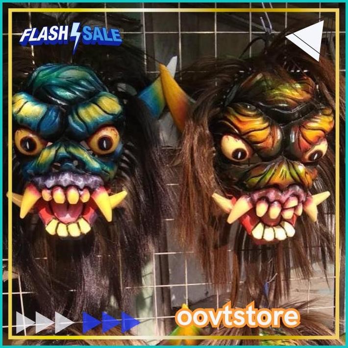 PROMO GEDRUKAN TOPENG MOSTER GEDRUK /TOPENG SPON MAINAN GIGI KAYU SERAM /TOPENG GERDUK
